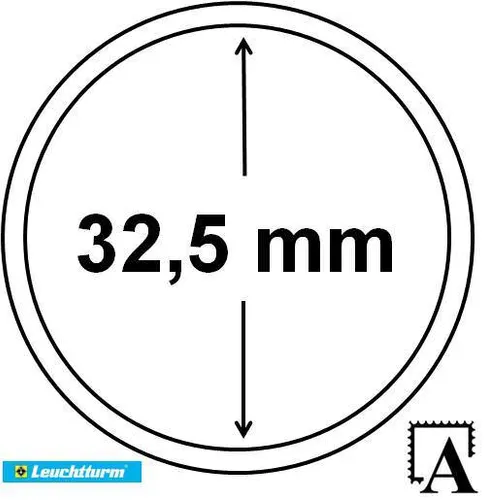 Leuchtturm 10er-Pack Münzkapseln für 32,5mm Münzen - Vordrucke für 10 € oder 20 € Münzen, randlos für optimalen Schutz und perfekte Präsentation Ihrer Sammlerstücke.