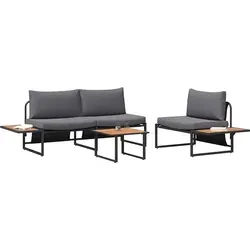vidaXL Garten Essgruppe 3 pcs Anthrazit Stahl - Gartenmöbel-Set aus wetterbeständigem Stahl, ideal für Terrassen und Gärten. Genießen Sie stilvolle Mahlzeiten im Freien mit Komfort und Funktionalität.