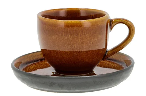 Bitz Espressotasse mit Unterer amber/schwarz 0,07 l in braun von Bitz