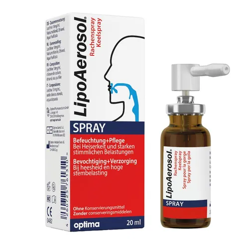 LipoAerosol® Spray Rachenspray - LipoAerosol® Rachenspray zur Befeuchtung und Pflege der Schleimhäute im Rachenraum. Ideal bei Trockenheit und Reizungen, sorgt für angenehme Erleichterung im Alltag.