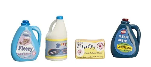Melody Jane Puppenhaus modernen Waschmaschine Reinigungsmittel Zubehör Set