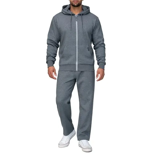Basisstoff Laufforest Herren Jogging Anzug XL - Dunkelgrau - Streatwear Trainingsanzüge für Herren, aus atmungsaktiver Baumwolle für höchsten Tragekomfort und ideale Bewegungsfreiheit beim Sport oder Entspannen.