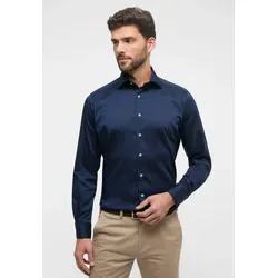 Eterna Langarmhemd blau 41/Langarm - 65cm - Business- & Abendmode für Herren, elegantes blaues Hemd aus pflegeleichtem Material, ideal für den professionellen Auftritt.