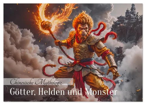 Chinesische Mythologie - Götter Helden und Monster Wandkalender 2026 - Imposanter Wandkalender mit 12 epischen Bildern chinesischer Götter und Mythenwesen, ideal für Liebhaber der Mythologie und Kunst.
