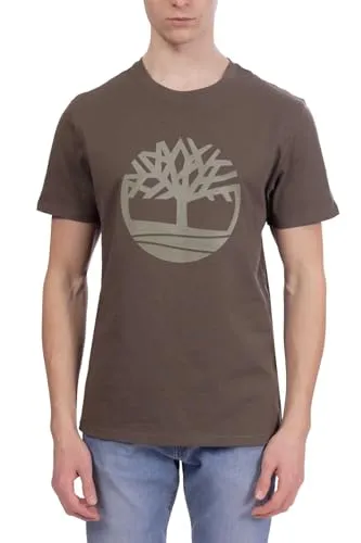 Timberland - Herren T-Shirt Regular mit Logo, Militär, Medium