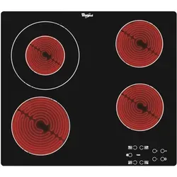 Whirlpool AKT 8130 NE, Schwarz, Rot, Integriert, Keramik, Glaskeramik, 4 Zone(n), 4 Zone(n) - Schwarz/Rot