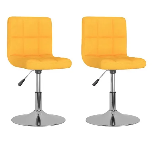 vidaXL Esszimmerstühle 2 Stk. Drehbar Gelb Stoff von vidaXL