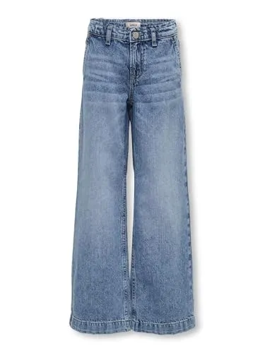 KIDS ONLY Weite Jeans KOGCOMET WIDE LEG DNM MAT085 NOOS blau 128 - Modische Kinderjeans in Medium Blue Denim, aus 100% Baumwolle, pflegeleicht und ideal für lässige Outfits. Perfekt für kleine Abenteurer!