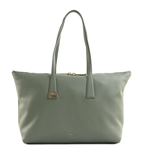 Furla Olivia Tote - Shopper L 37.5 cm (Agave) - Eleganter Shopper in Agave-Ton aus hochwertigem Sommer-Canvas mit feinen Lederdetails. Geräumig, mit praktischen Innentaschen und Zwei-Wege-Verschluss für optimalen Schutz. Perfekt für stilvolle Akzente im Alltag.