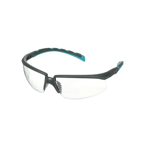Solus 3M Serie 2000, S2001SGAF-BGR, grau/türkise Bügel, Scotchgard Anti-Fog-Beschichtung, transparente Anti-Fog-Antikratz-Scheibe