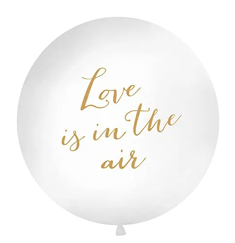 PartyDeco Riesenballon Love is in The air 1m groß Luftballon Riesen Ballon Latexballon riesig Hochzeit Liebe