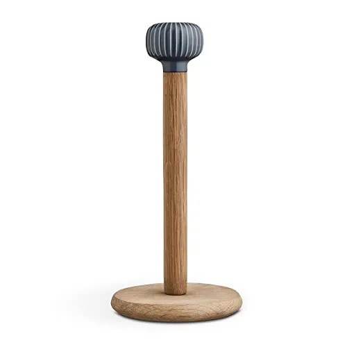 Hammershøi Papierhandtuchhalter anthrazitfarbig - Handtuchhalter aus Eichenholz und Porzellan, mit praktischem Magnetverschluss für einfaches Rollenwechseln – ideal für stilvolle Küchen.