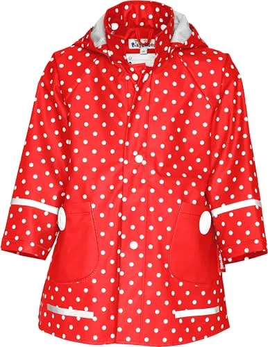 Playshoes Regenjacke Unisex Kinder - Wind- und wasserdichter Regenmantel in rot mit Punkten, ideal für unbeschwertes Spielen bei jedem Wetter. Oeko-Tex zertifiziert für höchste Sicherheit und Tragekomfort.