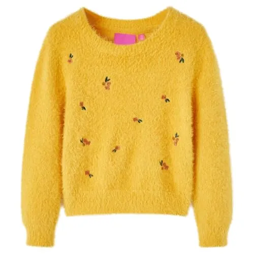 vidaXL Kinderpullover Gestrickt Ocker 92
