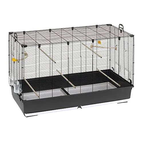 FERPLAST Gabbia Voliera per Uccelli PIANO 8 Gabbia per Uccelli, Canarini, Bengalini, Cocorite, Inseparabili, in Metallo, Accessori inclusi Posatoi Mangiatoie Girevoli, 118 x 59 x h 75 cm.