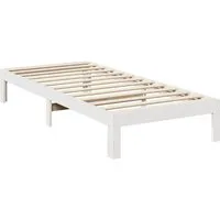 vidaXL Massivholzbett ohne Matratze Weiß 80x200 cm Kiefernholz - Stabiles Massivholzbett in Weiß, ideal für erholsamen Schlaf. Mit vorgebohrten Löchern zum einfachen Verbinden mehrerer Betten – perfekt für Familien oder Gäste!
