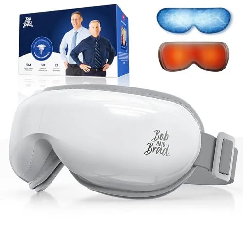 Bob and Brad EyeOasis 2 Plus Augenmassagegerät - Elektrische Augenmassagebrille mit Wärme und Kompression, ideal zur Linderung von trockenen Augen und Augenermüdung. Inklusive Fernbedienung und anpassbarer Musik für ein entspannendes Erlebnis.