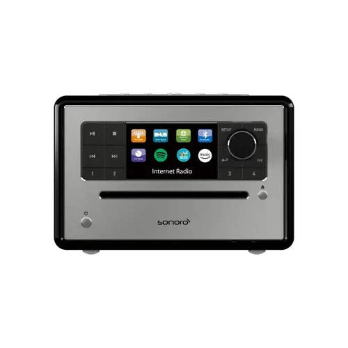Sonoro Elite Kompakt-Stereoanlage - Schwarze Kompakt-Stereoanlage mit DAB+ Empfang, USB-Anschluss und vielseitigen Abspielmöglichkeiten für Musikliebhaber.