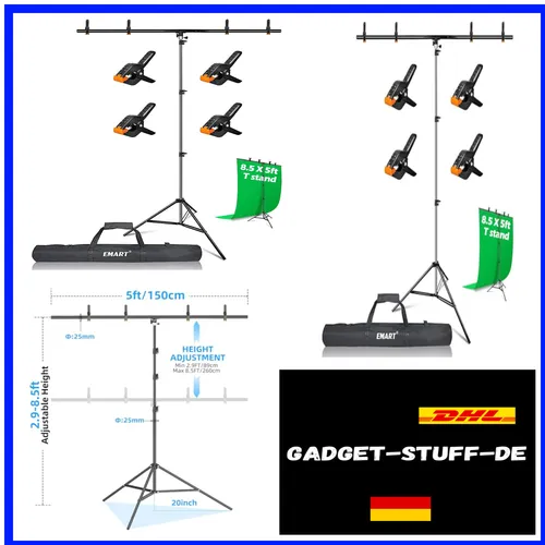 Federklemmen-System | 1,5x2,6m Hintergrundständer | Tragetasche