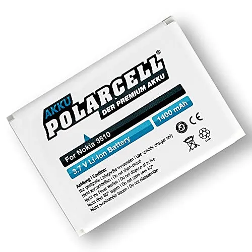 PolarCell Akku für Nokia 3510-3410 - 6650-6800 - 6810 | ersetzt Original Akku BLC-1 - BLC-2 - BMC-3 | 1400mAh Starke Ersatz-Batterie | 40% mehr Kapazität als der Original-Akku