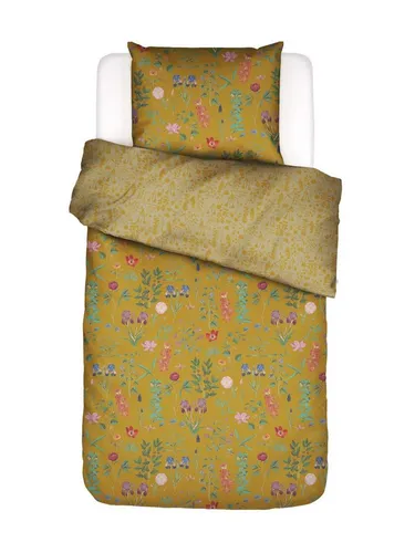 Essenza Bettwäsche Marigold, Satin, 2-teilig mit floralem Muster - Bettwäsche-Set aus 100% Bio-Baumwolle, atmungsaktiv und feuchtigkeitsabsorbierend. GOTS-zertifiziert und mit einem lebendigem Blumendesign - ideal für eine erholsame Nachtruhe.