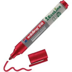 Edding Whiteboardmarker 28, EcoLine, rot, Rundspitze, Strichbreite 1,5-3 mm, abwischbar