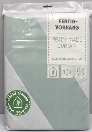 Elbersdrucke Midnight 03 Mint Vorhang - Scheibengardinen & Kurzstores – 98% Verdunkelung mit Wärmeisolierung, fix und fertig zum Aufhängen, ideal für Energieeinsparung und individuellen Stil.