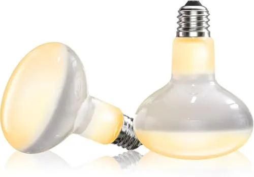 GlowUp 100W Reptilien Wärmelampe, E27 UVA Terrarium Wärmelampe, 3000K Warmweiß Dimmbare Wärmelampe für Reptilien Schildkröte Bartagame Chamäleon Gecko Eidechse Schlange-2Pack