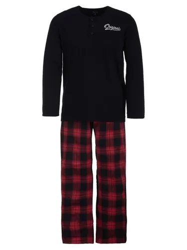 Henry Terre Schlafanzug Pyjama Set Langarm - karierte Hose