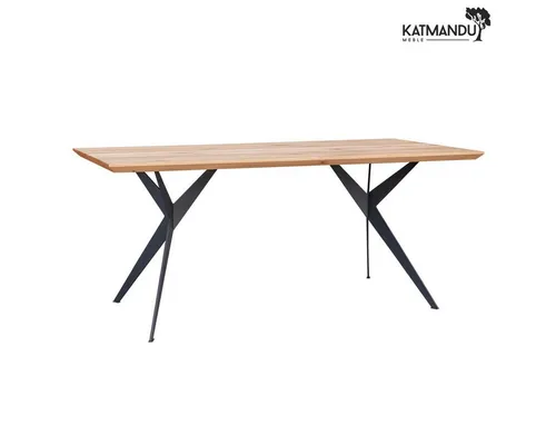Katmandu Esstisch Caserta 200 × 100 cm – Massiver Eichenholztisch mit Metallgestell - Stilvoller Esstisch Caserta aus massivem Eichenholz und pulverbeschichtetem Metallgestell. Ideal für gesellige Runden und langlebig im Gebrauch. Maße: 200 x 100 cm.