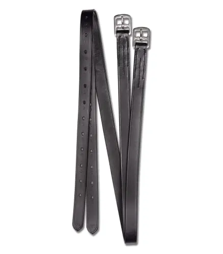 WALDHAUSEN Steigbügelriemen X-Line 150 cm schwarz - Hochwertiger Steigbügelriemen für Reitsattel, langlebig und verstellbar für optimalen Komfort beim Reiten.