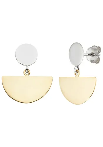 JOBO Paar Ohrhänger Ohrringe hängend 22 mm, 925 Silber bicolor vergoldet