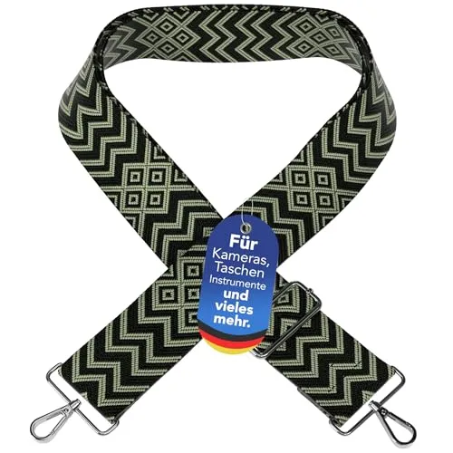 EAZY CASE - Verstellbarer Taschengurt, Ersatz Gurt für Handtaschen, Schulterriemen für Umhängetaschen, breiter Riemen für Taschen und Tragetaschen, DIY Taschenband, Diamond - Mint Grün Metal Silber