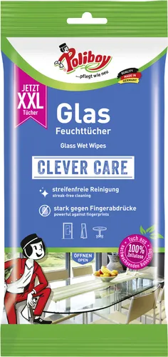 Poliboy Glas Feuchttücher XXL – 24 Tücher für streifenfreie Reinigung - Effektive Glas- und Oberflächenreinigung mit Poliboy XXL Feuchttüchern. Ideal für ein glänzendes Ergebnis ohne Rückstände, praktisch in der Anwendung.