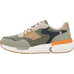 Rieker Herren-Sneaker Gr. 44 - Stylische grün kombinierte Synthetik-Sneaker mit flacher Sohle und Schnürsenkeln, perfekt für den Alltag und bequem zu tragen.