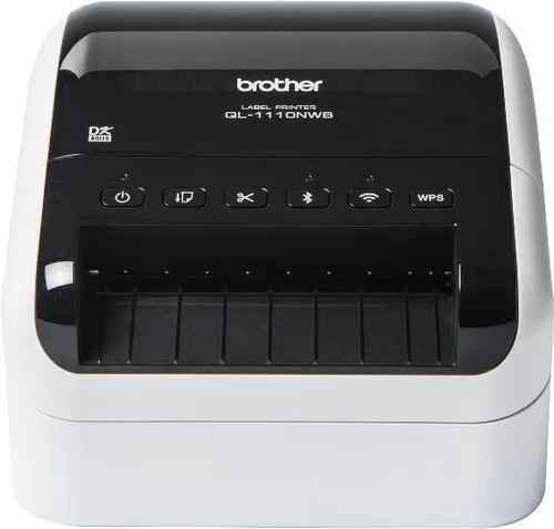 Brother QL-1110NWB Etikettendrucker - Professioneller Thermodrucker mit 300 x 300 DPI, 110 mm/s Druckgeschwindigkeit und flexibler kabelloser Verbindung für vielseitige Etikettierung im Büro und Einzelhandel.