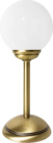 Kleine Tischlampe Pascal in Messing und Glas, H: 31 cm