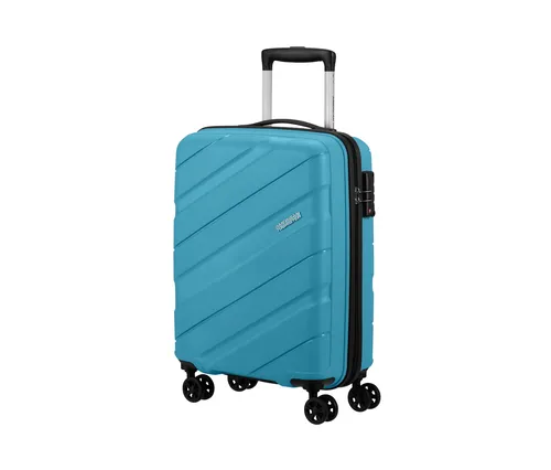 AMERICAN TOURISTER Jetdriver 3.0 S - Leichter Handgepäckkoffer in Light Blue - Koffer für stilvolle Reisen, nur 2,2 kg leicht und mit TSA-Zahlenschloss für Sicherheit. Ideal für Kurztrips und Wochenenden, mit elastischen Packgurten für optimale Organisation.