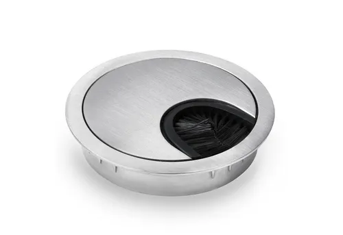 ONECONCEPT Kabelkanal Kabeldurchführung 2er-Set 60 mm Metall Borstendichtung