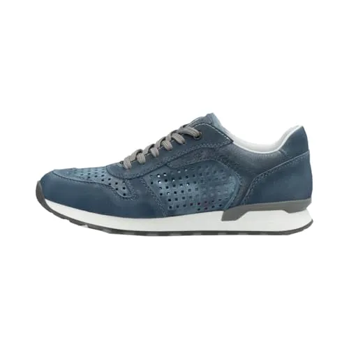 RIEKER Herren Sneaker, Gr. 42, Blau Used - Stylischer RIEKER Sneaker aus Leder und Veloursleder mit luftdurchlässiger Perforation für optimalen Tragekomfort, ideal für den casual Look.