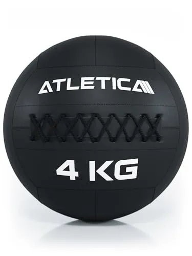 Atletica WallBalls | 4-12kg | Aus strapazierfähigem Kunstleder | Für Wurfübungen und zur Kräftigung der Rumpf- und Tiefenmuskulatur | Ø 35 cm Größe 4 kg