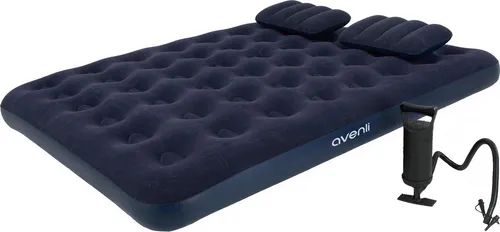 Avenli Luftmatratze für 2 Personen mit Pumpe & Kissen - Komfortable Luftmatratze 203x152x22cm, ideal für Camping und Reisen. Mit beflockter Oberfläche, inklusive Handpumpe und 2 Kissen für höchsten Schlafkomfort – perfekt für drinnen und draußen.