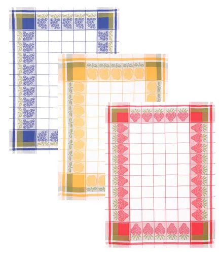 Betz Geschirrtuch 3 Stück Geschirrtücher Halbleinen Küchenhandtuch Früchte Gr 50x70 cm, (Set, 3-tlg., 3 Geschirrtücher), Halbleinen