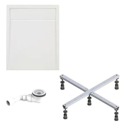 Schulte Duschwanne Brava 120x80 cm mit Fußgestell - Duschwanne in modernem Design, aus glasfaserverstärktem Sanitäracryl, rutschhemmend und ideal für ebenerdige Duschlösungen – Pflegeleicht und langlebig.