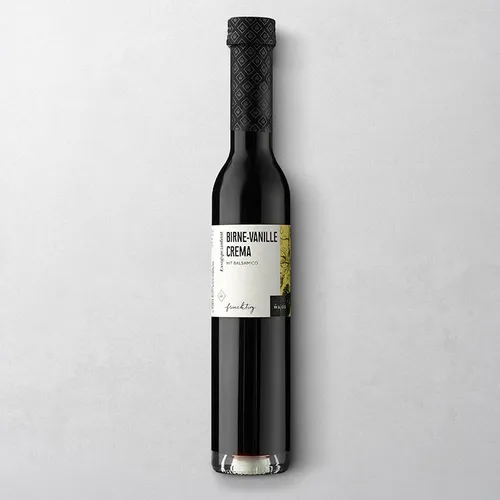 Wajos Birne-Vanille Crema (3% Säure) 250ml – vegane Essigzubereitung mit Aceto Balsamico di Modena (g.g.A), toll als Essig Öl Set