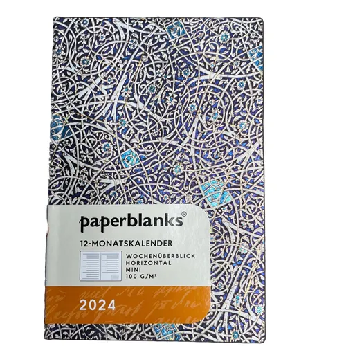 Paperblanks Mini Flexi 12 Monatskalender Granada Türkis Maurisches Mosaik W 2024