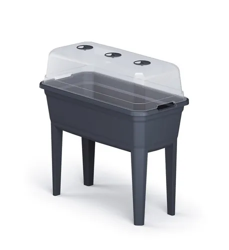 Spetebo Hochbeet Kunststoff mit Treibhaus-Deckel - 78x75cm - Hochbeet aus Kunststoff mit Treibhaus-Deckel, ideal für die Anzucht von Gemüse und Kräutern. Mit regulierbaren Belüftungsschlitzen und einfacher Klick-Montage.