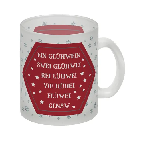 Glas Tasse mit Glühwein Motiv