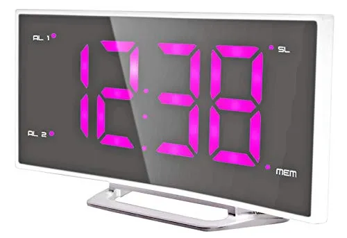 Technoline WT460 Pink Radiowecker - Wecker mit 2 Weckalarmen, dimmbarem Display und 10 Speicherplätzen für Radiosender – ideal für eine entspannte Nachtruhe und einfaches Aufwachen.