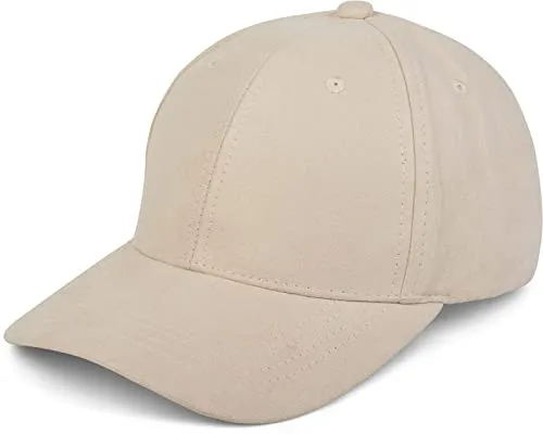 styleBREAKER Unisex 6-Panel Baseball Cap in Veloursleder Optik | Verstellbares Basecap in Wildleder Style für Damen und Herren | Soft Touch Schildkappe für Freizeit und Sport, Farbe:Creme